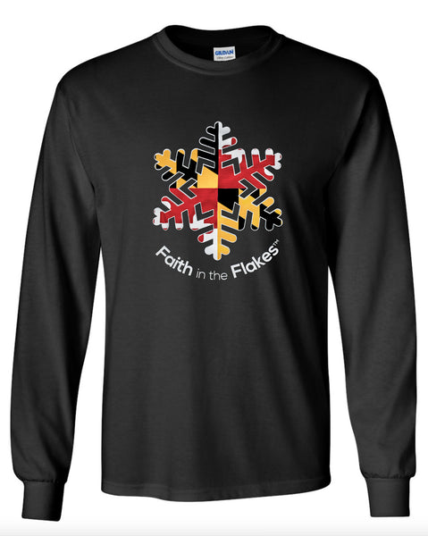 Adult Unisex Long Sleeve Tee with Flag Flake