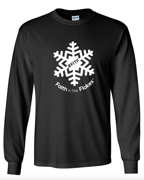 Adult Unisex Long Sleeve Tee with White Flake