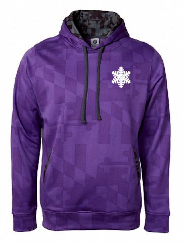 Adult Purple FITF Maryland Flag Hoodie